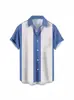 Camisas de Verano 2024 Hombres Europeos y Americanos Camisas Rayadas de Playa Camisas Hawaianas de Manga Corta para Hombre Venta al por Mayor