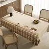Toalha de mesa para jantar atmosférica, novo modelo 2026, sensação de luxo leve e alta qualidade, à prova d'água, à prova de óleo, lavável, toalha de mesa retangular para mesa de centro