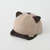 Gorra de Patito Bebé Linda Dibujo Animado Estampado de Leopardo Orejas de Gato Ala Suave Gorra Cálida de Felpa para Niños y Niñas Gorra de Béisbol