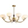 Lámpara de araña para sala de estar Medieval Nanyang Retro Nuevo Simple Vidrio Atmosférica Luz principal para sala de estar Protección ocular Lámpara Zhongshan 194L