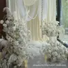 2026 Nueva Serie Blanca Accesorios de Flores para Bodas Juego de Decoración de Boda Materiales de Flores Color Claro Blanco Roto Arreglo Floral Artificial para Bodas