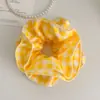Estilo Perezoso Floral Intestino Grueso Goma para el Cabello Amarillo Crema Goma de Pelo de Gama Alta Goma de Pelo Grande de Doble Capa