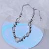 Collar de Cuentas Redondas Ojo de Gato Ovalado con Costuras para Mujer Estilo Japonés y Coreano Spice Girl Elegante Diseño Nicho Sencillo Combinable Cadena Clavicular