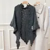 Colección de otoño e invierno transfronteriza: bufandas triangulares y chales de punto de moda con mezcla de lana, perfectos como prendas de abrigo o chales para mujer; venta al por mayor del fabricante