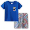 Ropa de Casa de Manga Corta para Niños Cangrejo Pequeño Traje de Verano para Niños Ropa de Aire Acondicionado Pijama de Dibujos Animados K061