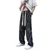 Calça Reta com Estampa Total Estilo Esportivo de Designer Nova Tendência Verão 2025 Estilo Novo Versátil