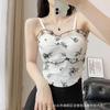 Novo Estilo Puro Desejo Floral Rosa Camisole Colete Mulheres Exterior Desgaste Interior Uma peça Anti-corrida Light Tube Top Trendy Hot Girl Top