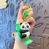 Llavero creativo de animal de dibujos animados para coche con balanceo UV, lindo panda, gato de la suerte, colgante para bolso de pareja, pequeño regalo