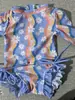 6-12M,12-18M,18-24M,2-3Años3-4Años traje de baño infantil con estampado y encaje en la pierna trasera