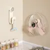 Soporte de Tapa de Olla Giratorio con Ventosa Color Crema Montaje en Pared Sin Taladro Estante de Almacenamiento de Cocina Estante Colgante Soporte para Tapa de Olla Estante para Tabla de Cortar