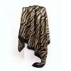 Lenço de seda com estampa de bolinhas e estampa de leopardo marrom transfronteiriço lenço feminino cetim imitação de seda lenço de cabeça quadrado grande 90cm europeu e americano atacado