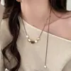 Novo Colar de Pérolas com Contas de Pedra Olho de Tigre Estilo Chinês Maillard, Corrente de Clavícula Exquisita de Alta Qualidade, Versátil, Retro e Fashion para Mulheres