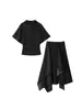 ZA comercio exterior transfronterizo artículo popular de ropa para mujer 2026 verano nuevo conjunto de top de manga corta y cuello medio alto y falda larga de cintura alta