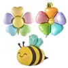 Nuevo Ins Flor Colorida Margarita Abeja Flor Colorida Globo de Película de Aluminio Girasol Colorido Globo Decorativo para Fotos
