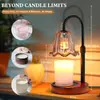 Lámpara de Cera Aromática sin Llama de Lirio del Valle Transfronteriza, Lámpara de Vela Temporizada, Lámpara Regulable para Derretir Velas, Lámpara de Mesa para Ambiente de Dormitorio, Madera de Bambú