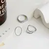 Estilo Europeo y Americano Conjunto de Anillos Redondos Simples ins Temperamento Hermosa Personalidad Anillo Geométrico Hueco Joyería para la Mano de Niña