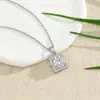 Colar Retangular de Cobre Micro-Incrustado com Zircônia Estilo Ins Transfronteiriço Retro Versátil Design de Nicho Luxo Acessível Corrente de Clavícula