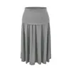 Saia midi assimétrica cinza minimalista para mulheres, novo estilo de verão, elegante, emagrecedora e valoriza a silhueta, versátil para o trabalho