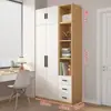 Armario de Madera Maciza para Uso Doméstico, Armario con Puertas Correderas para Dormitorio, Armario Infantil Multicapa Simple Estilo Europeo, Armario Grande para Viviendas de Alquiler