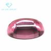 Atacado de fábrica forma de ovo plana lisa zircônia rosa oval fundo plano liso curvo cor pedra branca CZ