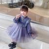 Vestido de manga comprida para meninas roupa de outono 2022 nova roupa infantil primavera e outono vestido de princesa para bebê saia infantil de outono