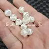 Ágata blanco nevado cuenta dzi de tres ojos, cuenta suelta de jade redonda, cuenta dzi de colmillo de tigre de ágata blanca, cuentas para accesorio de pulsera