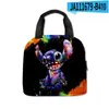 Bolsa de almuerzo con estampado de dibujos animados de Stitch transfronteriza para estudiantes de primaria y secundaria, lonchera térmica, bolso de mano, bolsa de comida para niños