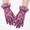 Luvas de Renda Multicoloridas para Noivas para Banquetes e Festas, Luvas Cerimoniais com Punhos de Renda, Malha Elástica para Fotos de Casamento