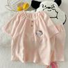 2025 Pijamas Nuevos para Mujer Verano Algodón Nube Manga Corta Pantalones Cortos Dormitorio Dulce Pequeño Aroma Ropa de Casa Conjunto de Dos Piezas