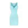 Vestido sin mangas ajustado con nudo plisado para mujer, estilo Puro Deseo, Top sin mangas sexy y falda corta, Falda bodycon ajustada de verano