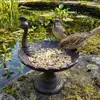 Adorno de Comedero para Pájaros con Forma de Pavo Real de Hierro Fundido Vintage para Jardín de Villa, Patio, Balcón, Accesorio de Fotografía