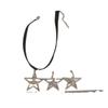 Doce e Cool Garota Picante Choker de Couro Estrela Diamante Completo Brincos de Alto Nível de Luxo Leve Nicho Joias Exquisitas