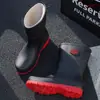 Botas de Lluvia Nuevas para Hombre Transfronterizas de Caña Media Antideslizantes Impermeables Cinturón Botas de Lluvia Trabajo Pesca Zapatos de Goma Cocina Resistentes al Desgaste Zapatos de Agua
