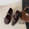 Zapatos Mary Jane de Piel Sintética para Mujer Gu Yun con Tacón Oculto, Nueva Colección Otoño/Invierno 2026, Zapatos Planos de Ballet de Piel Sintética