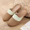 Pantuflas de Ratan y Hierba para el Hogar Verano Pantuflas de Lino para Interior Silenciosas Antideslizantes Estilo Japonés Pantuflas para Piso de Madera Transpirables Pantuflas Tejidas de Ratan