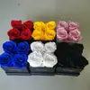 Balde Quadrado de Abraço com Flores Eternas Transfronteiriço 4 Rosas Reais Dia dos Namorados Chinês Natal Caixa de Presente com Flores Eternas Fábrica Atacado