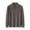 Suéter Jacquard Espesso Lavável à Máquina Anti-Pilling Masculino 2026 Outono/Inverno Nova Chegada Gola Lapela Manga Longa Suéter Quente Masculino