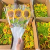 Girassol de Lã Acabado Tricotado à Mão DIY Ganhou o Primeiro Prêmio Buquê Girassol Flor Única Presente Dia do Professor