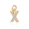 Pingente de Letra 26 em Cobre com Zircônia Incrustada, Estilo Transfronteiriço Europeu e Americano, Acessórios de Joias Elegantes e Versáteis para o Dia a Dia, Atacado