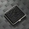 Estuche para Cigarrillos con Patrón de Cuero Ligero para Hombres con 20 Clips Metálicos Estuche para Cigarrillos de Cuero Clip Estuche para Cigarrillos Personalizado Creativo