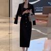Ropa de mujer nueva de otoño, moda, hermoso temperamento, estilo hermana real, francés, ligero, de lujo, traje de alto sentido, vestido, traje de dos piezas