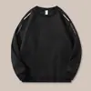 Sudadera de otoño e invierno para hombre, corte holgado, cuello redondo, sin capucha, manga larga, top versátil de moda, chaqueta sin capucha