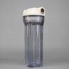 Producción y venta al por mayor botella de filtro de 10 pulgadas 4 puntos 6 puntos diente de cobre cinturón válvula de alivio de presión escape barril de filtro AS engrosado botella de filtro transparente de 10 pulgadas