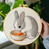 Kit de Bordado de Conejo y Zanahoria, Estilo Nórdico, Decoración para Sala de Estar Ins, Arte de Pared Hecho a Mano DIY, Venta al por Mayor desde el Fabricante