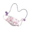 Nuevo estilo coreano fresco morado cara sonriente acrílico con cuentas arcilla blanda costura de retazos collar con cordón cadena para gafas cadena para mascarilla