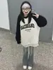 Moletom Raglan Grosso Americano Retrô Pesado com Capuz Forrado, Top Feminino Popular de Outono e Inverno de Alta Qualidade, Marca Tendência