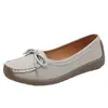 Zapatos Planos de Cuero Suave Nuevos de Primavera y Verano para Mujeres de Mediana Edad, Zapatos Ligeros de Cuero para Madres, Zapatos Cómodos de Suela Blanda para Mujeres Mayores, Zapatos Caracol
