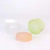 Frasco de vidrio transparente para crema de 50g con tapa de veta de madera, cara esmerilada, para crema de ojos, cosméticos, frasco vacío