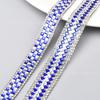 Atacado de fábrica Azul pequeno quadrado Strass de vidro strass tira quente DIY acessórios de vestuário tira decorativa sapato bolsa cinto de strass