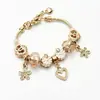 Nuevo pulsera de cordón para mujer con charm rosa dorado tamaño ajustable marca regalo para mujer fábrica suministro transfronterizo